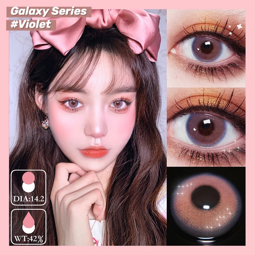 EASYCON Цветной контактные линзы для глаз Розовый Цветущий макияж эксклюзивный