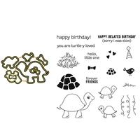 clear stamps and cutting dies happy birthday friends turtle loved bid for diy scrapbook photo album craft card 2021 new