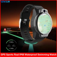2021 new ip68 5atm waterproof 4g smart watch men 4gb 64gb dual camera 13mp android os 10 smartwatch wifi gps sport phone watch