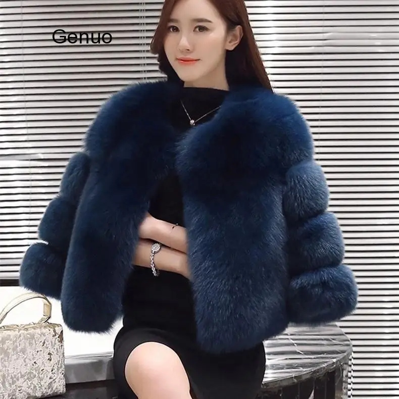 

S-4xl Mink Coats Women Winter Overcoat New Fashion Faux Fur Coat Elegant Thick Warm Fur Jacket Outerwear Fake Fur Coat