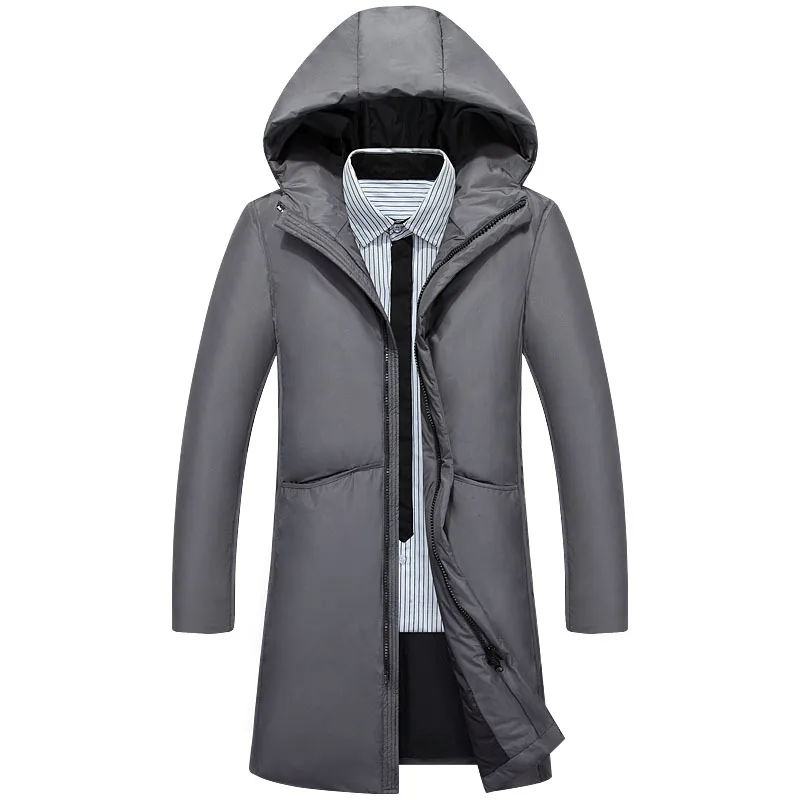 Большой Размеры зимние куртки мужские длинные пальто пуховые парки с капюшоном