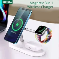 bonola magnetic wireless charger for iphone 131112 pro max 3 in 1 wireless chargers station for apple watch 7 6airpods pro3
