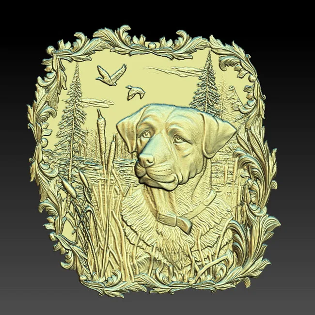 Dog 3D модель рельеф 3d STL для ЧПУ маршрутизатора лазерного принтера Aspire Cut3d Artcam Bas