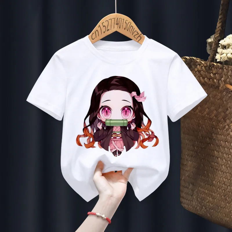 Nezuko Chibi Kimetsu no Yaiba Funny Boy Girl T-shirts Kid Children Anime Gift Present Little Baby Harajuku Clothes Drop Ship | Мать и