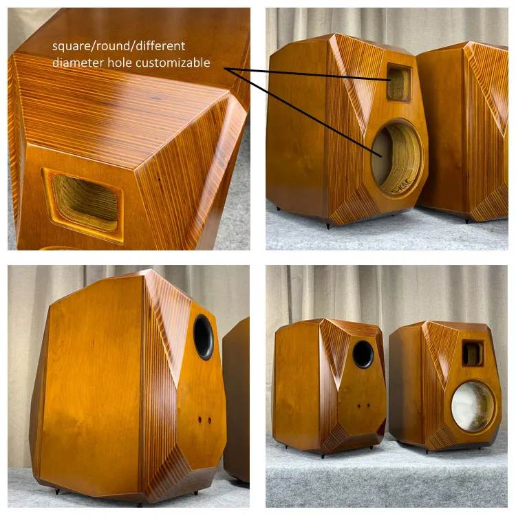 6.5'' / 8 '' inch multilayer solid wood splint empty speaker cabinet bookshelf speaker shell classic corner-cut type 2PCS