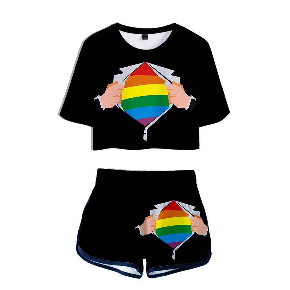 

2020 girl street sexy T-shirt + short-sleeved lgbt 3D printing cool and comfortable high-quality fashion casual suit clothing