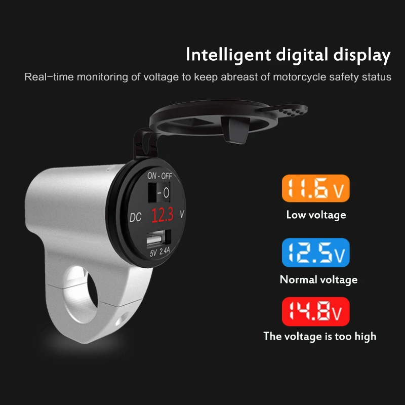 Водонепроницаемый USB-вольтметр из алюминиевого сплава с цифровым дисплеем и