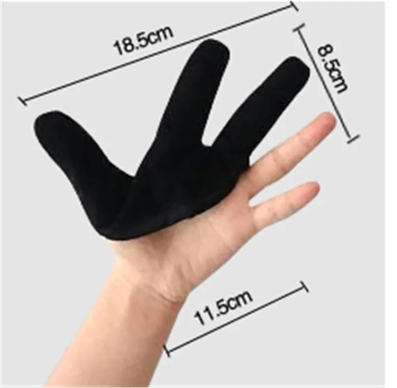 Guante de dedo resistente al calor para peluquería, accesorio con diseño de tres dedos, para alisar y rizar, color negro, 1 unidad