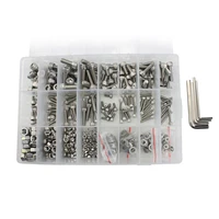 520pcs m3m4m5m6 stainless steel cylinder head screw cup head hexagon screw nut washer matching kit