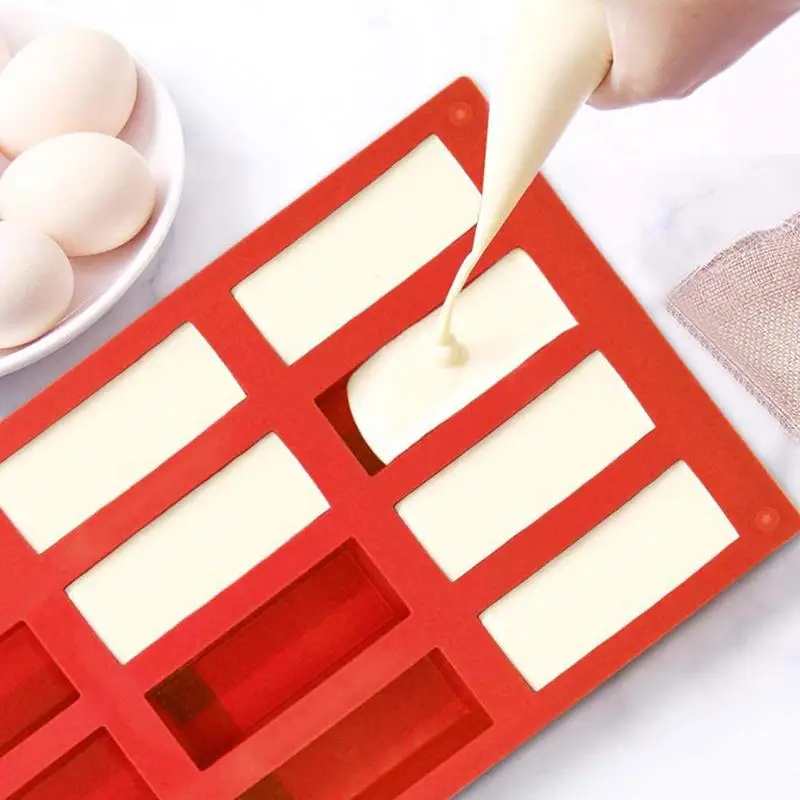 Силиконовая форма прямоугольной формы с 12 отверстиями для помадки шоколада мыла