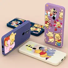 Cute Pooh Bear Love For OPPO A93S A74 A94 5G AX5 A31 Find X3 X2 Lite Neo F17 F11 Pro F7 F5 Liquid Silicone Phone Case