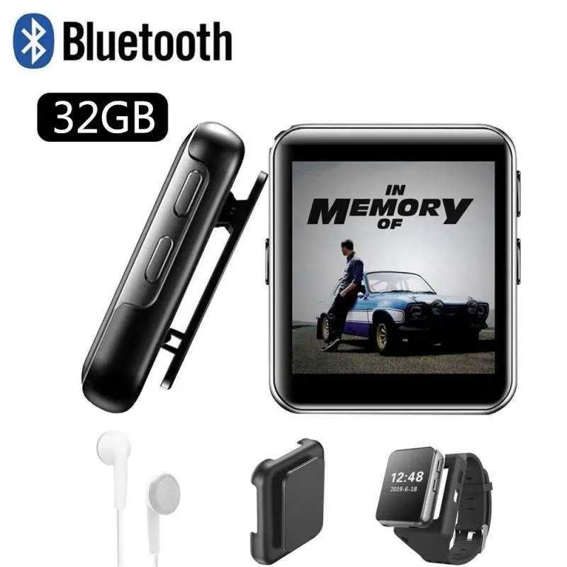 F MP3 плеер Bluetooth динамик спортивный мини клип 1,54 дюймов сенсорный экран портативный MP3 плеер HiFi металлический аудио Mp3 плеер FM радио - Цвет: F