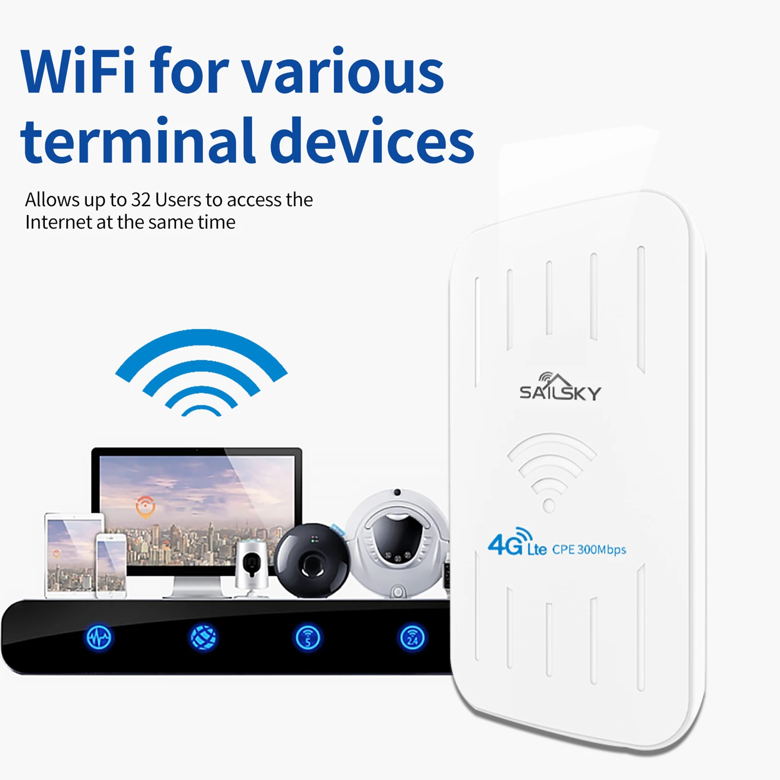 

Роутер Sailsky XM206, 4G, 300 Мбит/с, LTE, водонепроницаемый, портативный, мобильный, Wi-Fi, со слотом для SIM-карты