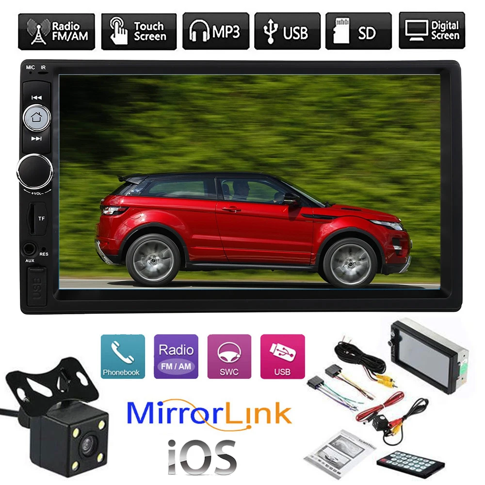 7010B 2 Din Автомобильный MP4 MP5 плеер 7 дюймов HD мультимедийная камера радио