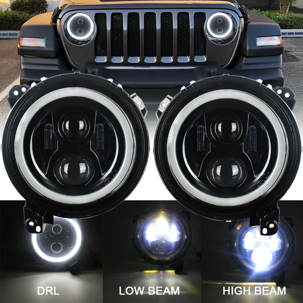 Для Jeep wrangler JL 2018 2019 угловые фары проектор с ближним/дальним светом 110 Вт