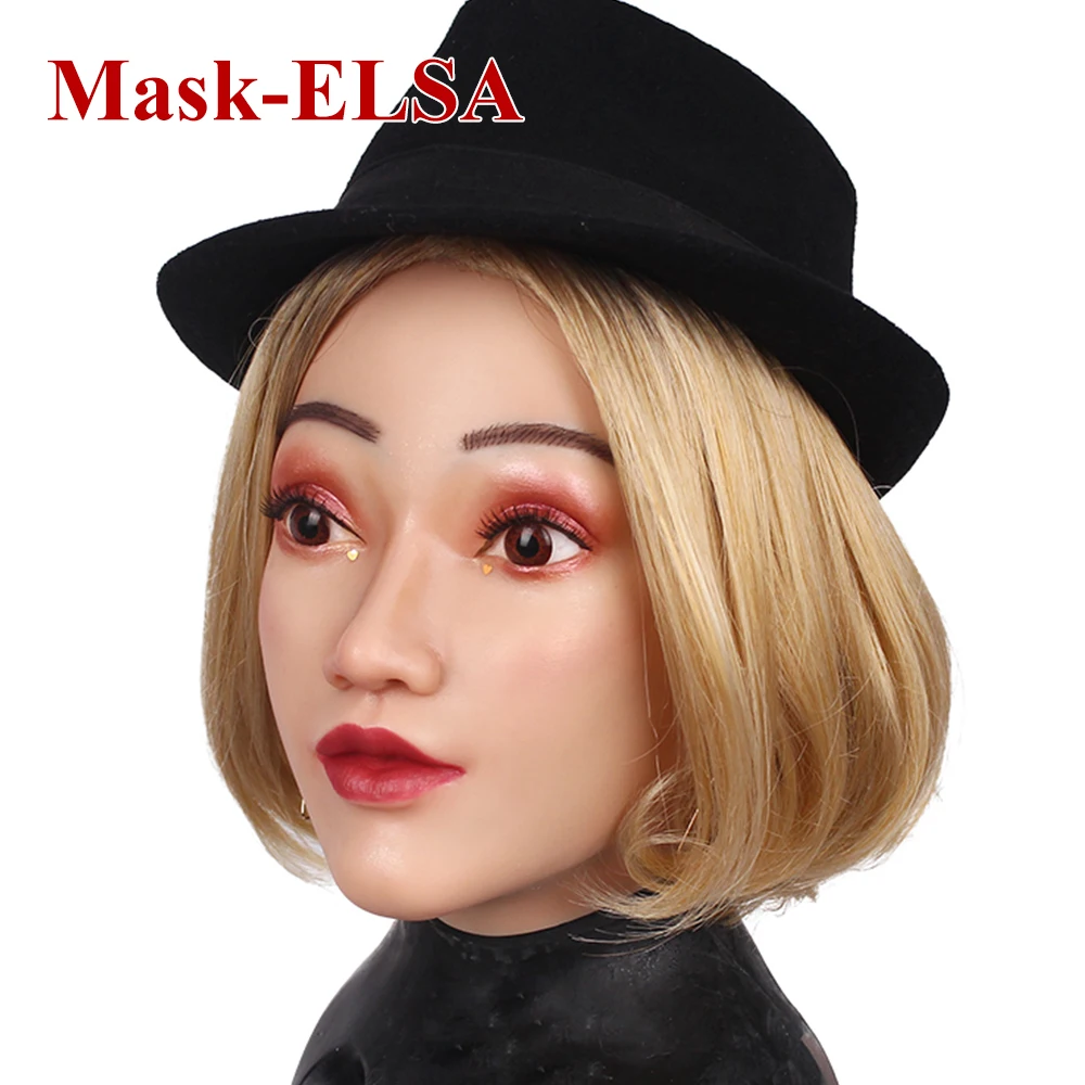 Женская маска для лица с ангелом Эльзой силиконовая трансвеститов