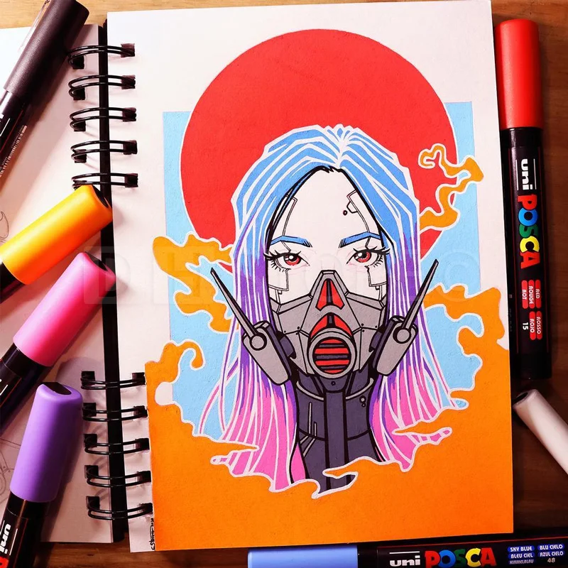 Маркер Uni POSCA водостойкий PC-3M 1 шт. | Канцтовары для офиса и дома