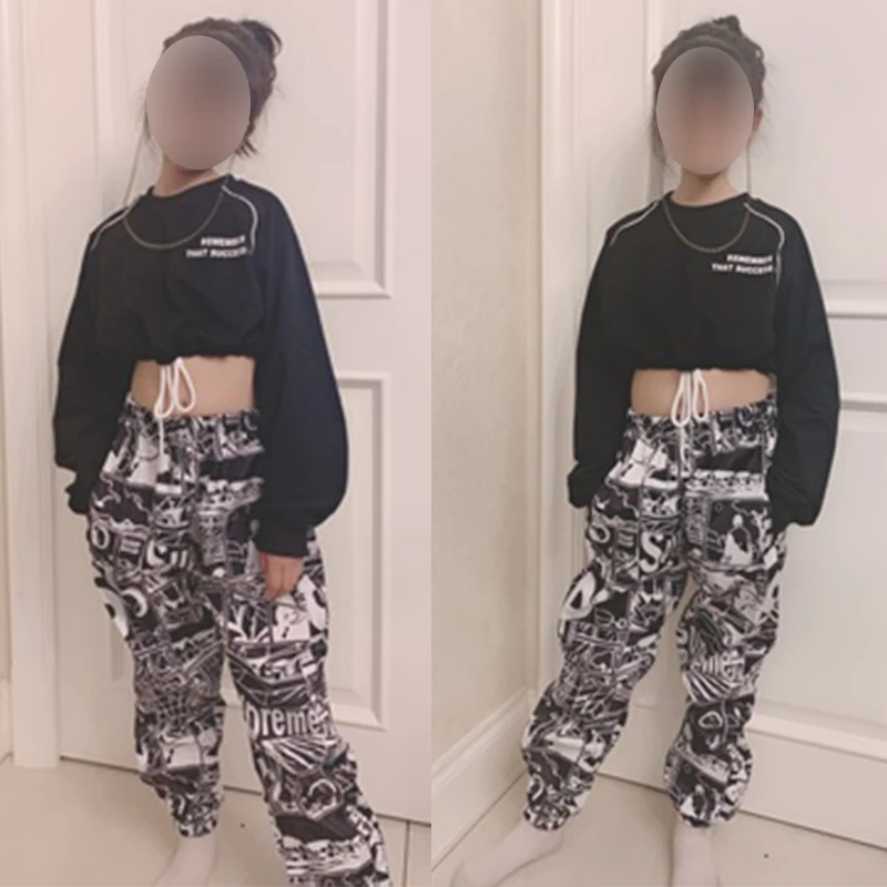 

2020 Children'S Hip Hop Costume Girls Jazz Costume Suit Boys' Long-Sleeved Street Wear Kids School Stage Performance Costume