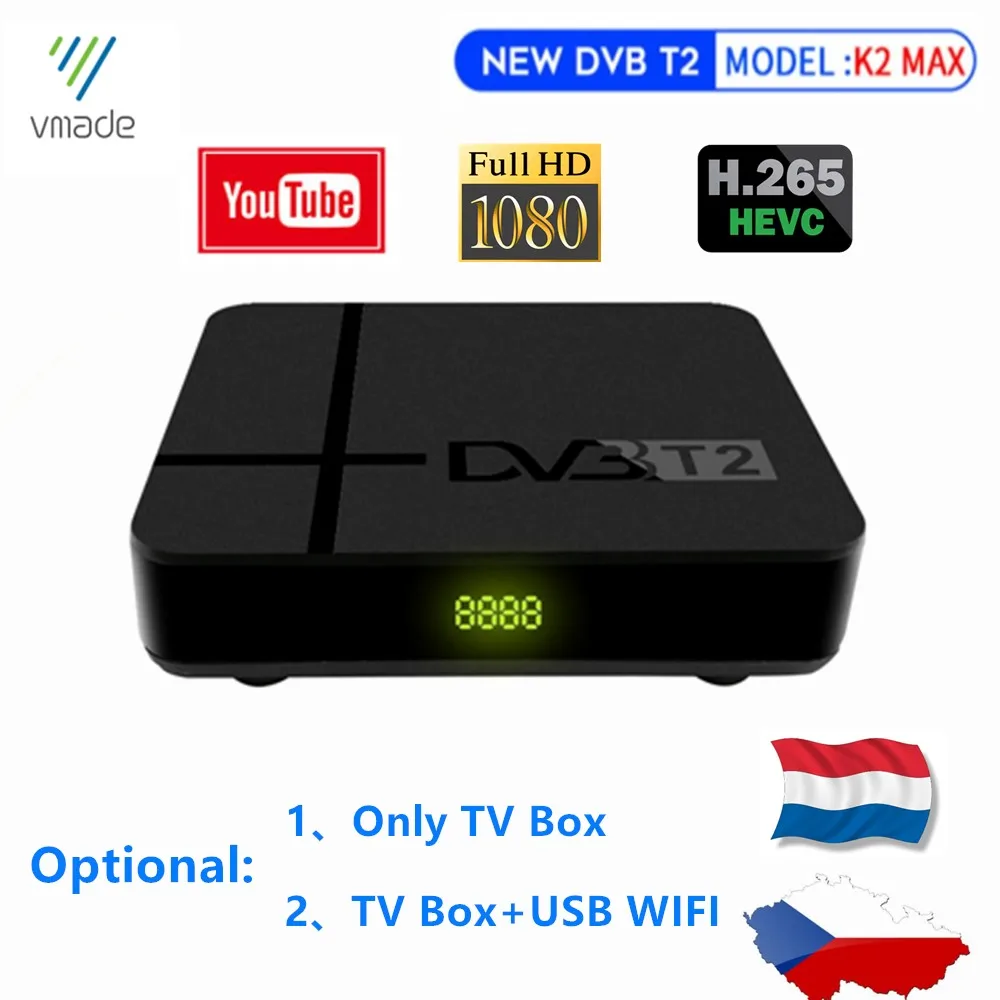 Full HD 1080p DVB T2 декодер цифровая наземная ТВ приставка Встроенная RJ45 LAN Поддержка