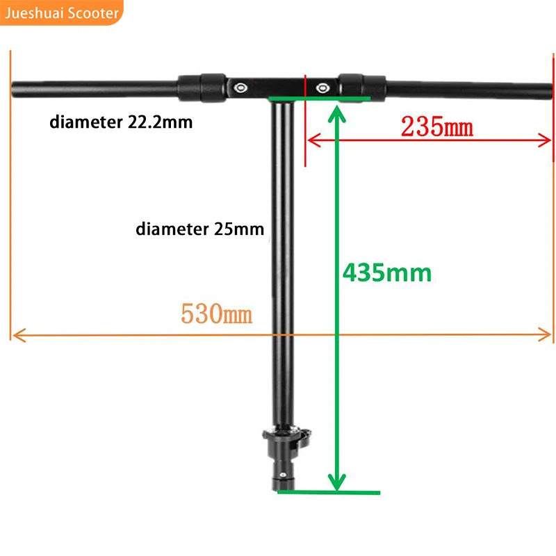 

JS Aluminum Alloy Bike Handlebars "T" Type Carbon Handle Bar for Electric Scooter Accessories with M6*25mm/M4*25mm Lock Scooter