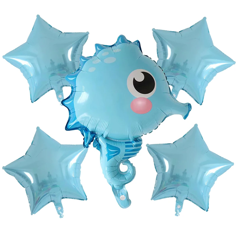 5 шт. милые морские воздушные шарики в виде животных для дня рождения акулы омары - Фото №1