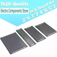 4pcslot 5x7 4x6 3x7 2x8cm double side copper prototype pcb universal board fiberglass board diy universal printed circuit kit