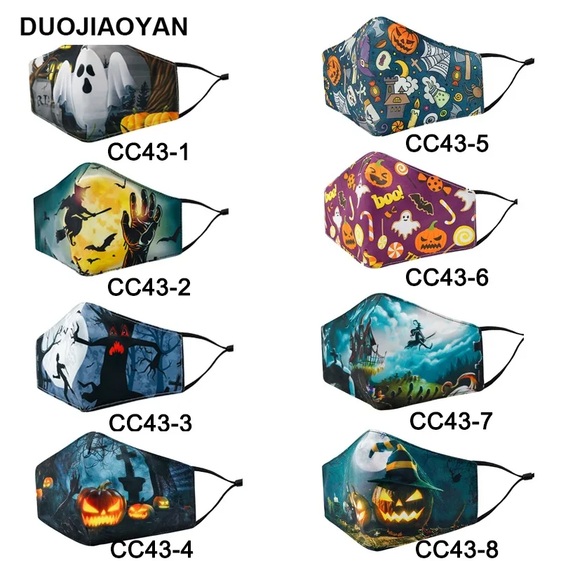 

1PC Cotton Face Mask Filter Costume Party Halloween Cosplay Reuseable Personality Mask Devil Ghost Washable Mouthmasks