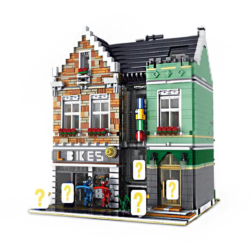 Строительные блоки Senbao для города улица серии View коммерческий велосипед магазин