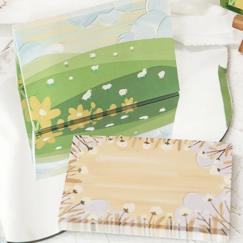 

Блокнот для записей 80 креативных растений ручная роспись художественное руководство Материал офисные принадлежности Липкие заметки кавай...