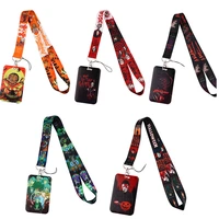 24pcslot md1216 horror movie halloween neck strap lanyards keychain badge holder id card pass hang rope lanyard key ring gifts