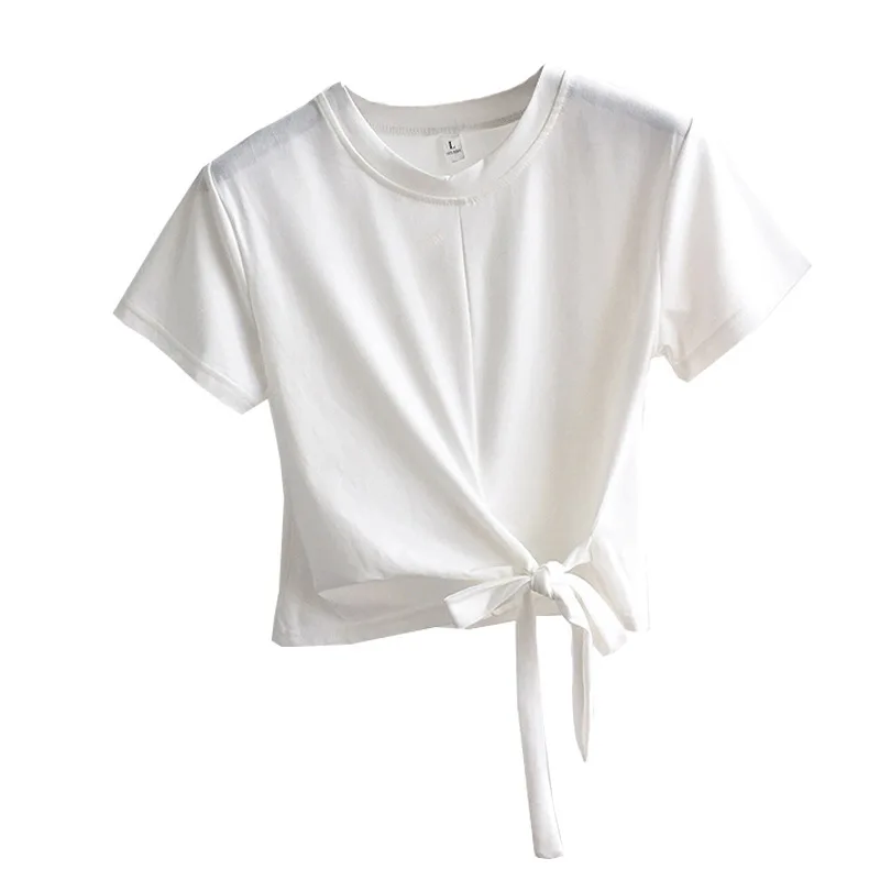 

Woman Tshirts Harajuku Tops Vintage Short Fashion Short-Sleeved T-shirt Female 2021 Summer Korean New Careful Clothes WBXW27