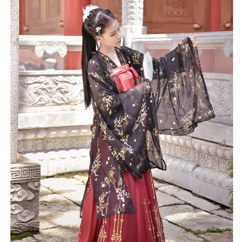 Одежда для народных танцев Hanfu в китайском стиле женское элегантное сказочное
