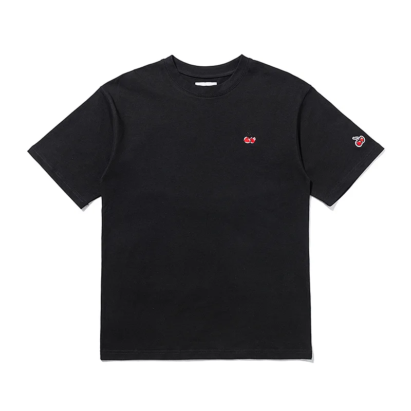 

Korean Fashion Brand Embroidered Cherry Men's and Women's Same Couple's Short-Sleeved T-shirt Shirts for Women