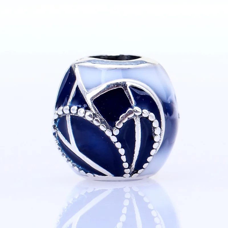 

Bewill Genuine 925 sterling silver Blue Epoxy Butterfly Wing charms fit original bracelet DIY Jewelry