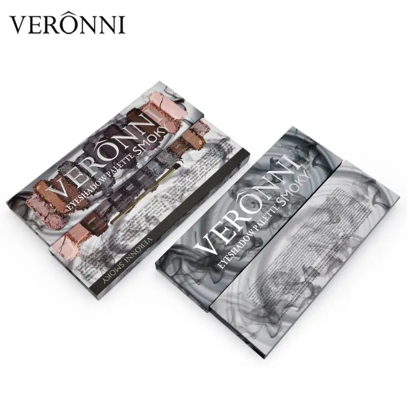 Палетка теней для век VERONNI тени 12 цветов дымчатые стойкие макияж палитра TSLM1 |