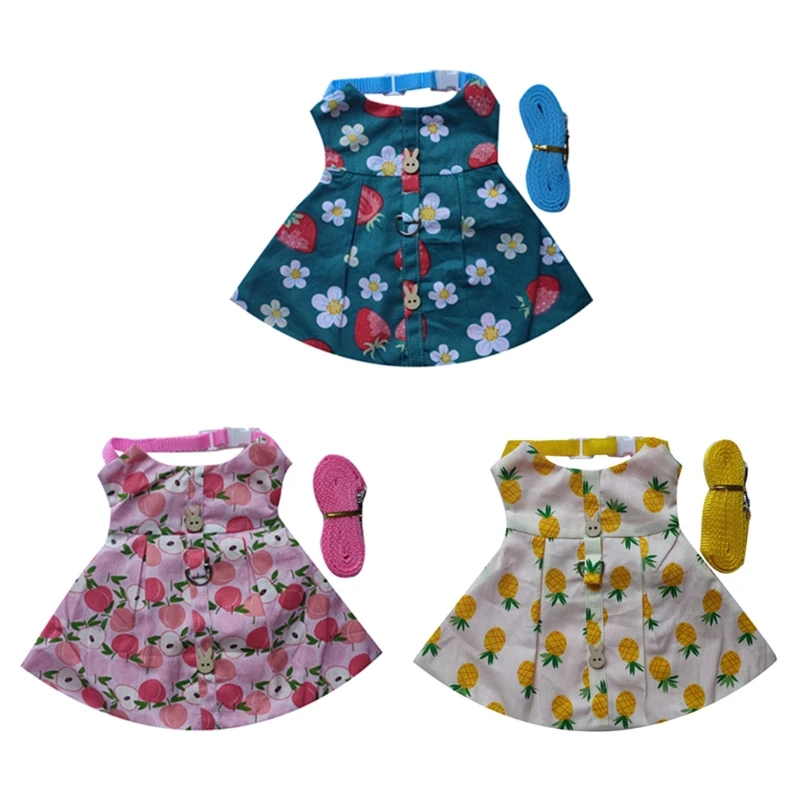 Rabbit Dress Small Animal Outdoor Walking Harness Vest and Leash Set Cute Clothes Chest Strap for Puppy Kitten 2 Sizes | Дом и сад