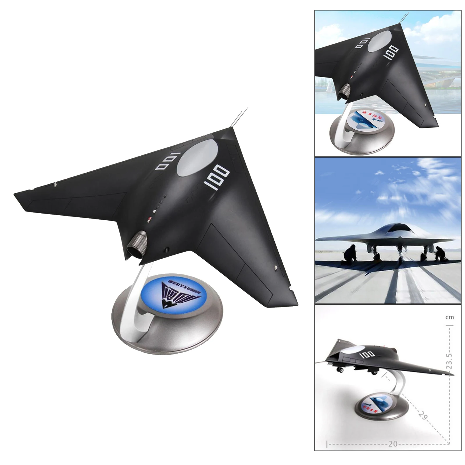 

Simulation Die Cast Chinese Sharp Sword UAV Drone Aircraft Plane Home Decor with Display Stand 1/48 Metal Airplane Model