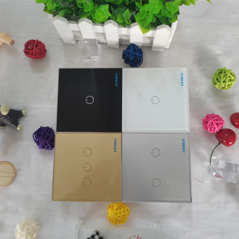 

Touch Switches Smart Life Wall Touch Sensor Switch EU Standard White Crystal Glass Switch 220v Switch 1 Way Wall Lamp Smart Home