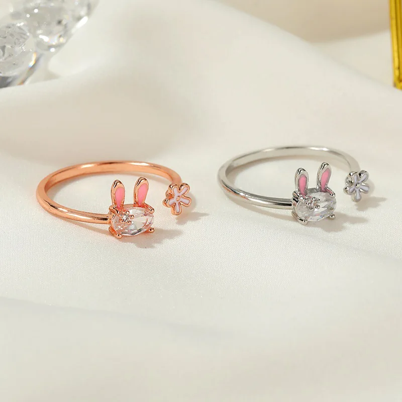 Милые кольца ZYZQ в виде кролика милые яркие медные форме золотого цвета для
