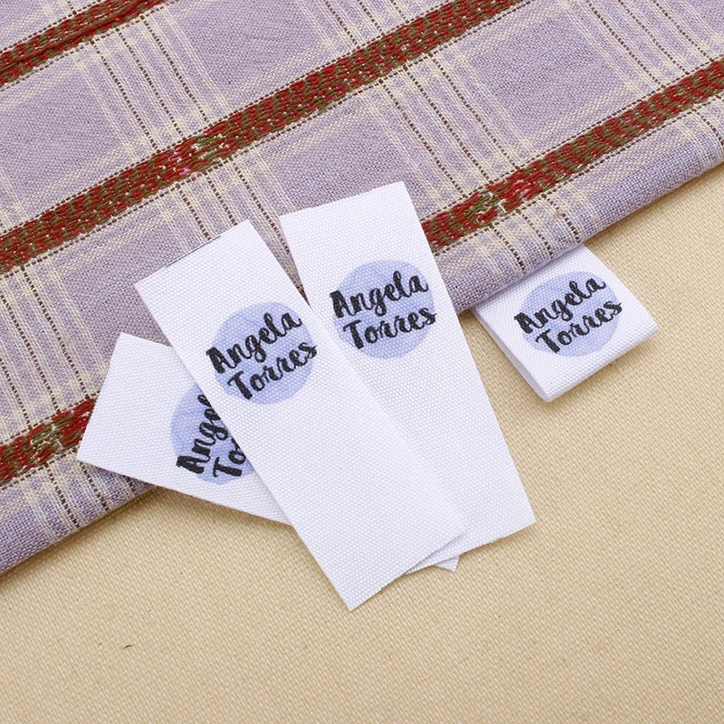 

Custom Sewing label, Logo or Text - fold Tags, Personalized Brand , Customized with Your Business Name (MD1108)