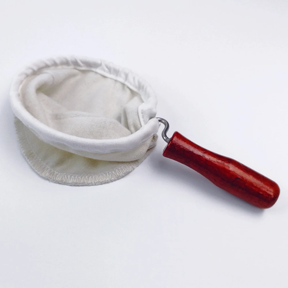 Многоразовый фильтр для кофе с деревянной ручкой фланелевый хлопковый капель