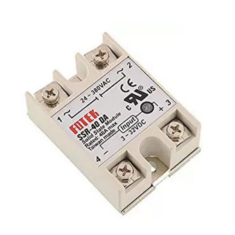 

20pcs/Lot SSR-40 DA Solid State Relay New DC to AC Solid State Relay Module for Arduino Temperature Controller 24V-380V 40A 250V