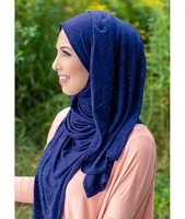 2020 women glitter stretchy jersey scarf hijab muslim cotton headscarf turban islamic scarf shawls female wrap head scarves