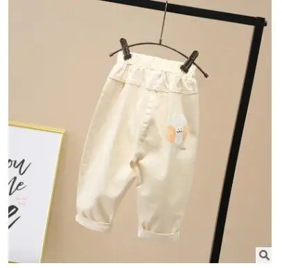 Брюки для девочек весна 2020 корейские детские брюки яркие облегающие бежевые и