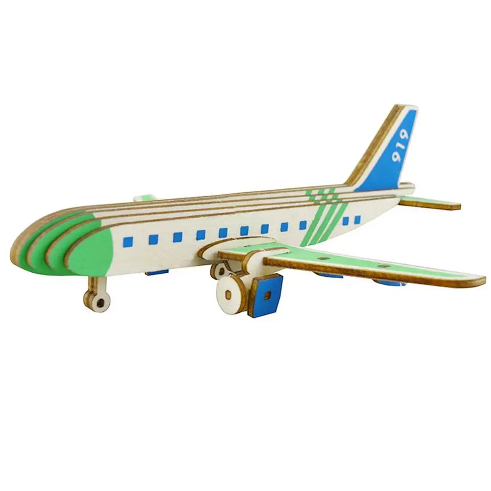 

Wooden Miniature Warplane Model DIY Craft Self Assembly Puzzle Jigsaw Kids Toy
