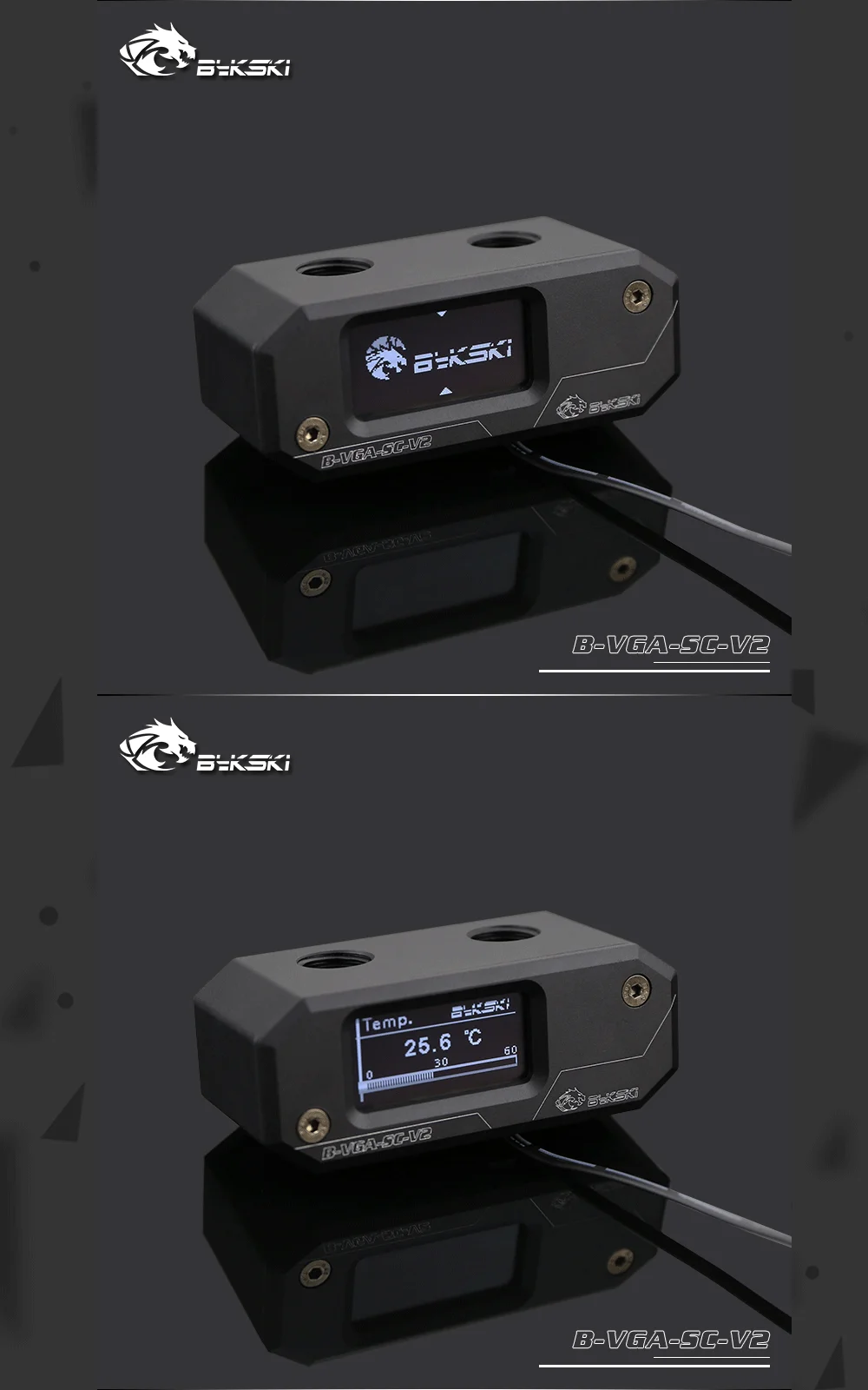 Bykski B-VGA-SC-V2, Bykski's GPU Блок мост цифровой дисплей термометр Замена модули, для Bykski's GPU блоки