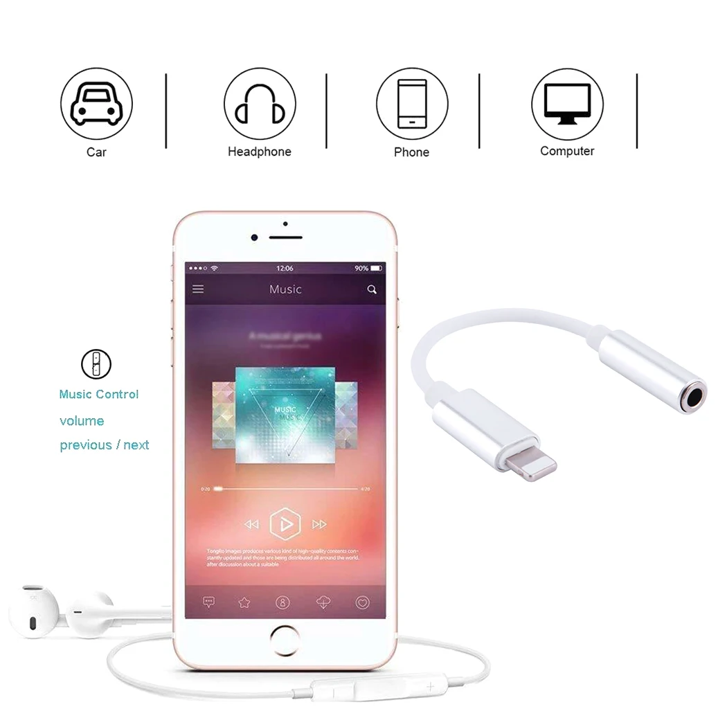 Кабель адаптер Lightning/3 5 мм для iPhone SE 2020 11 Pro Max XS XR X 8 Plus|Переходники и адаптеры| |