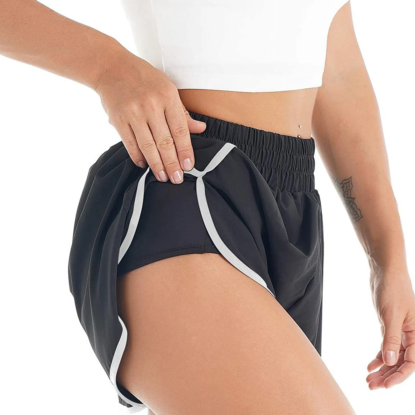 

Women Sports Shorts Outdoor Thin Pocket Stretch Leggings Fitness Loose Quick Drying Running Active Pants велосипедки женские E2