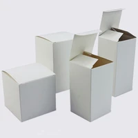 50 pieces blank white paper packaging recycled kraft paper gift box handmade soap packaging cardboard packing carton box
