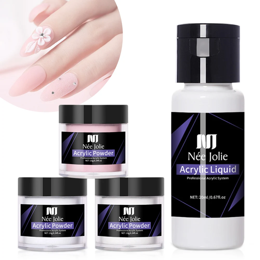 

Nail Acrylic Liquid Monomer Shimmer Glitter Nail Powder No LED/UV Needed Manicure Tool For Acrylic Powder Dust Nails 10g/20ml